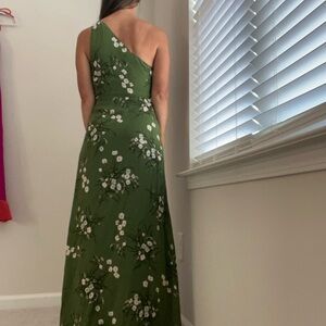 Reformation green floral maxi dress